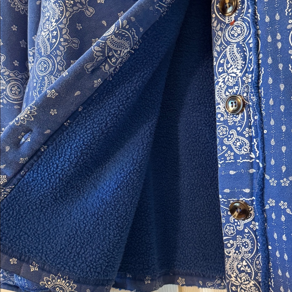 Easel Blue Paisley Print Jacket - Picture 3 of 5